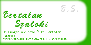 bertalan szaloki business card